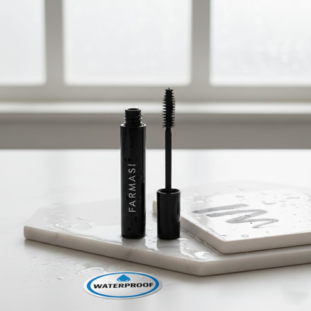 FARMASi Eyebrow Mascara Makeup, Shapes Eyebrows, Voluminous, Looking, Buildable & Defining Brow Mascara, Waterproof, Ebony, 0.17 Fl Oz