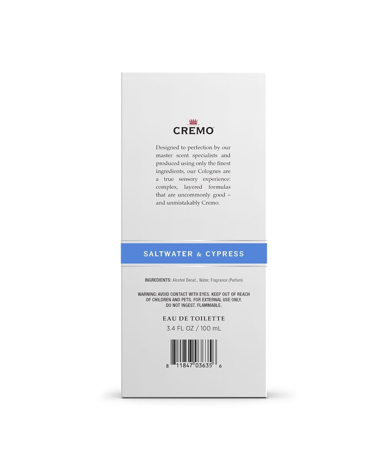 Cremo Saltwater Cypress Cologne Spray - Lively Sea Spray & Green Mango Blend | 3.4 Fl Oz