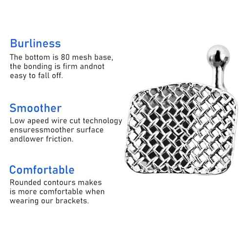 YYING 5 Packs Orthodontic Metal Brackets Dental Braces Mini MBT Slot.022 with Hooks 3-4-5