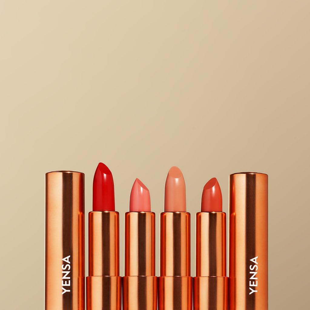 YENSA Vibrant Silk Hydrating Lip Stick - Long Lasting Lipstick with Hyaluronic Acid, Vitamin E & Super Oils - High Pigment Color & Semi Glossy Finish - Moisturizing Formula - Free Spirit (0.12 oz)