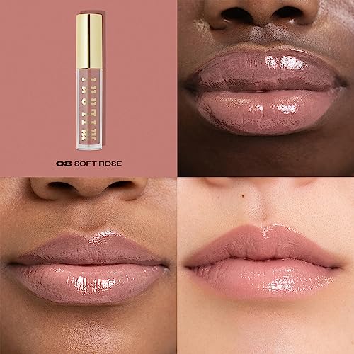 Milani Lip Gloss, Keep It Full Nourishing Lip Plumper with Hyaluronic Acid & Peptides for Soft, Fuller-Looking Lips (0.13 Fl. Oz.) Soft Rose