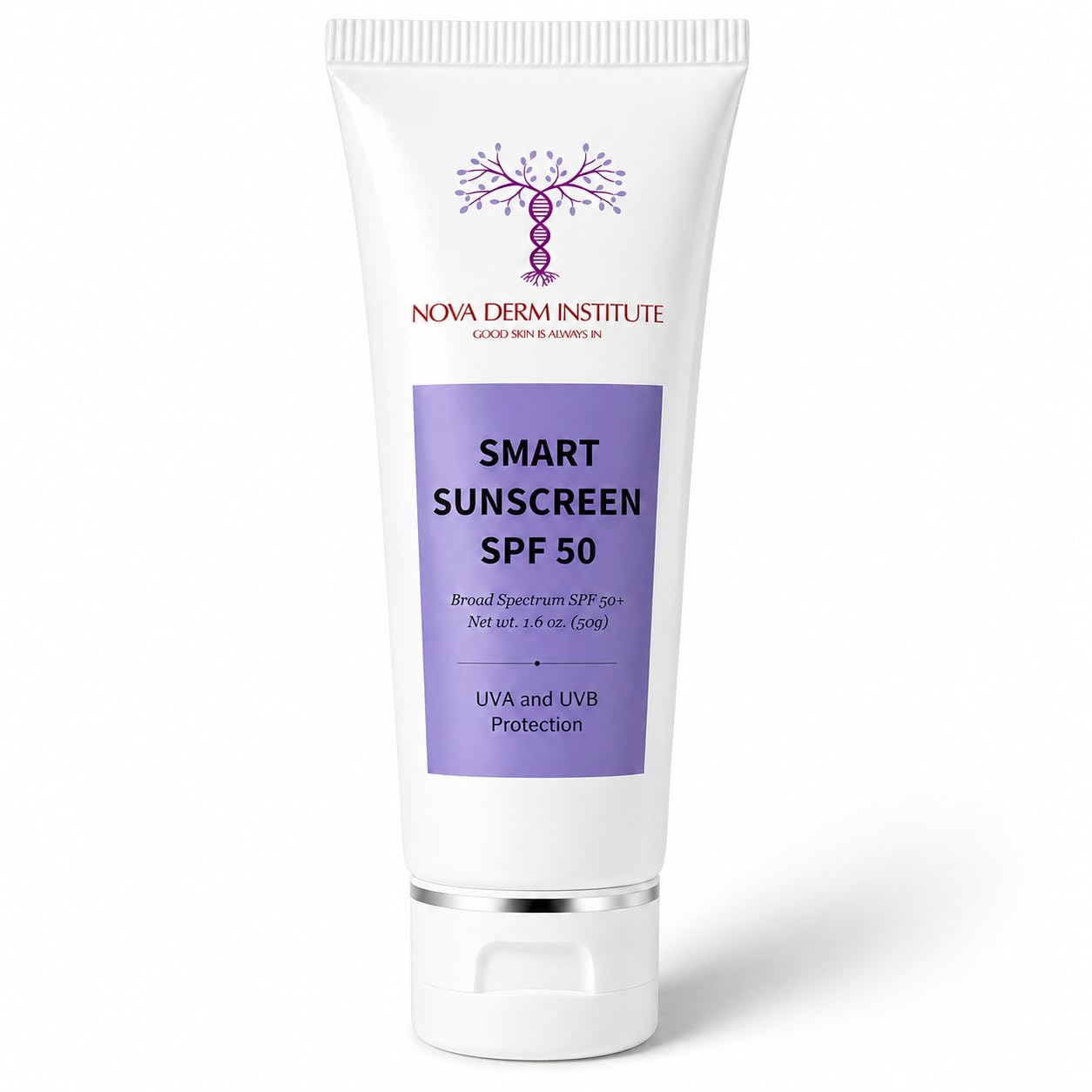 Nova Derm Smart Sunscreen SPF 50 - Clear Invisible Gel, Non-Comedogenic, Oil-Free | For All Skin Types (1 fl oz)