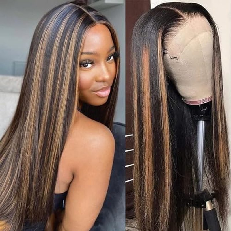 4X4 Lace Frontal Closure Wig Omber 27 Straight Wigs Human Hair 200% Density Real Human Hair Wig 4x4 Omber 27 Straight Wigs Human Hair Pre Plucked For Black Women