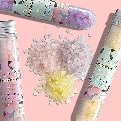B.C. Beauty Concepts Aromatherapy Bath Salts- Epsom Salts for Soaking, Relaxing Bath Spa Set, Scented in Vanilla Almond, Shea Butter, Sweet Mint, Honey Rose, and Lavender, Sage Floral