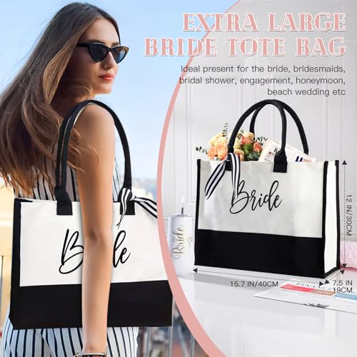 Bridal Shower Gifts?7-Piece Birde Gift Set with Tumbler, Tote, Slippers, Makeup Bag & More-Gift for Bride to be? Bachelorette Gifts for Her-Bridal Shower Decorations