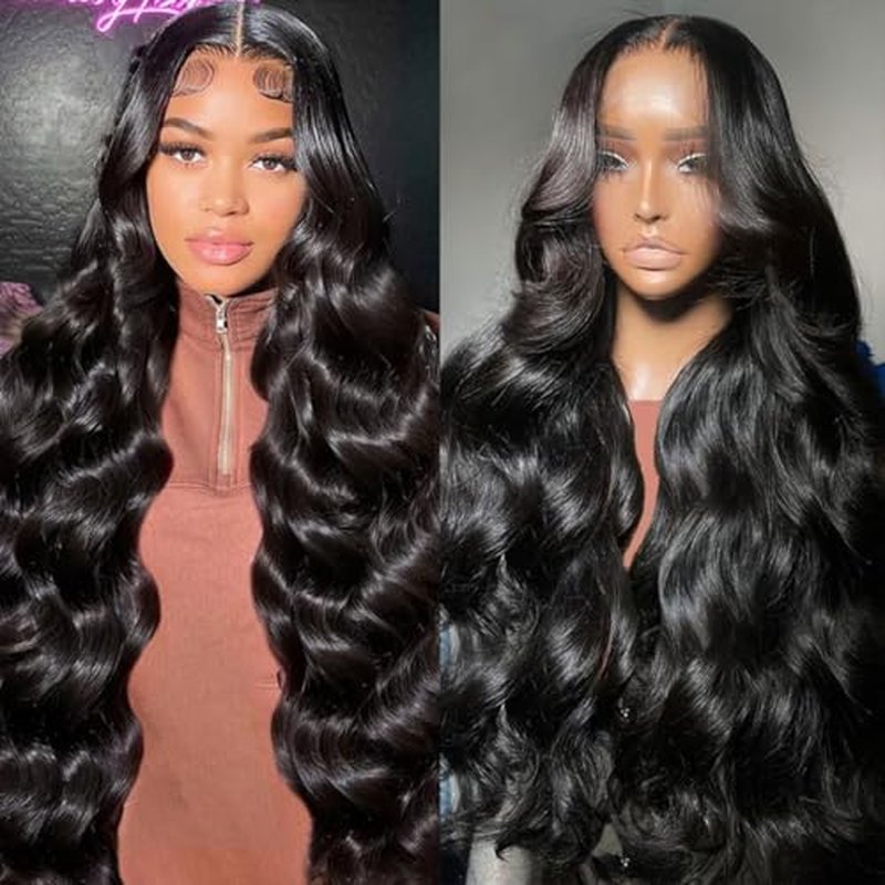 Body Wave Lace Front Wigs Human Hair 200% Density Glueless HD Transparent 13¡¿4 Lace Frontal Wigs Human Hair Brazilian Virgin Wig for Women Pre Plucked Bleached Knots with Baby Hair(24 Inch)
