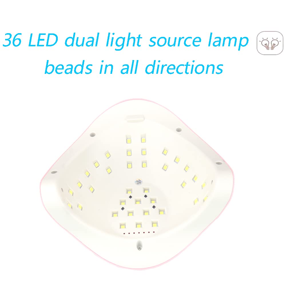 ZDAYOZ Curing Nail Lamp 80w/110w Quick-Drying Manicure Phototherapy Machine UV Gel Nail Lamp (Pink)