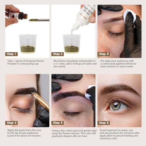 Purely Natural Henna Hair Powder 6 grams, Professional Henna-Hair Spot Color Kit, DIY Henna Hair Kit at Home and Salon, Easy to Use(Dark Brown02)