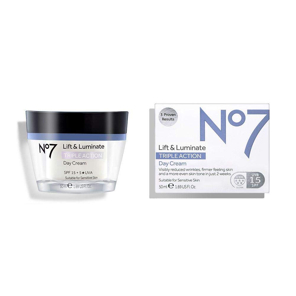 No7 Lift & Luminate Day Cream SPF 30 - Anti-Aging Hydrating Cream with Hibiscus Peptides & Vitamin C | 50ml