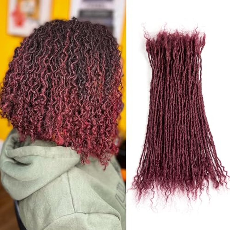 Originea 8-18 Inch 0.1 and 0.2 0.4 Thickness Curly Tips Interlocked sister Locs 100% Real Human Hair Micro loc Extensions Permanent Dreadlock Extensions (Bug# 0.1cm, 14 Inch 70 Strands)