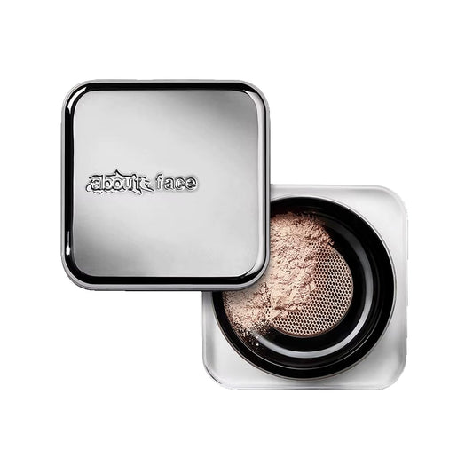 about-face Curtain Call Set & Smooth Loose Powder Bow – Lightweight, Oil-Absorbing Setting Powder with Rice Starch & Corn-Based Talc Alternative – Vegan, Cruelty-Free, – 0.35oz (Translucent)