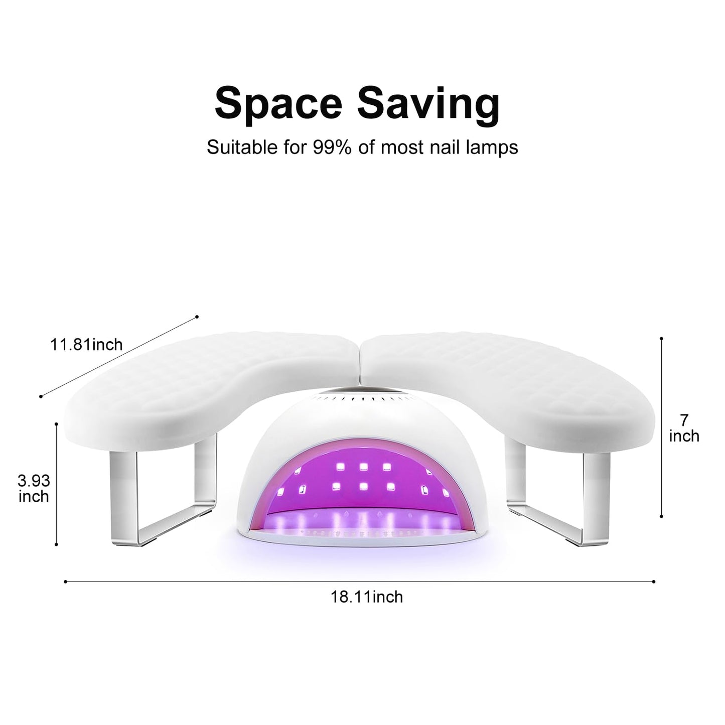 Arm Rest for Nails Tech,U Shape Comfortable Nail Arm Rest Pillow Cushion,Detachable Manicure Hand Rest Holder with Anti-slip Legs,Memory Foam(White)