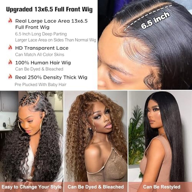14 inch BoB 13x6 Glueless Lace Front Wigs Human Hair Pre Cut Lace Water Wave Lace Front Wigs Human Hair Pre Plucked Glueless Deep Wave Frontal Wigs Human Hair for Black Women
