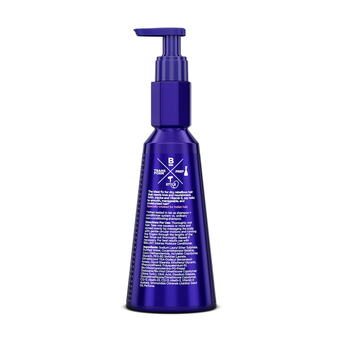 BBLUNT Intense Moisture Shampoo with Jojoba and Vitamin E for Dry & Frizzy Hair Moisturizes & Hydrates Adds Shine For Men & Women 300 ml