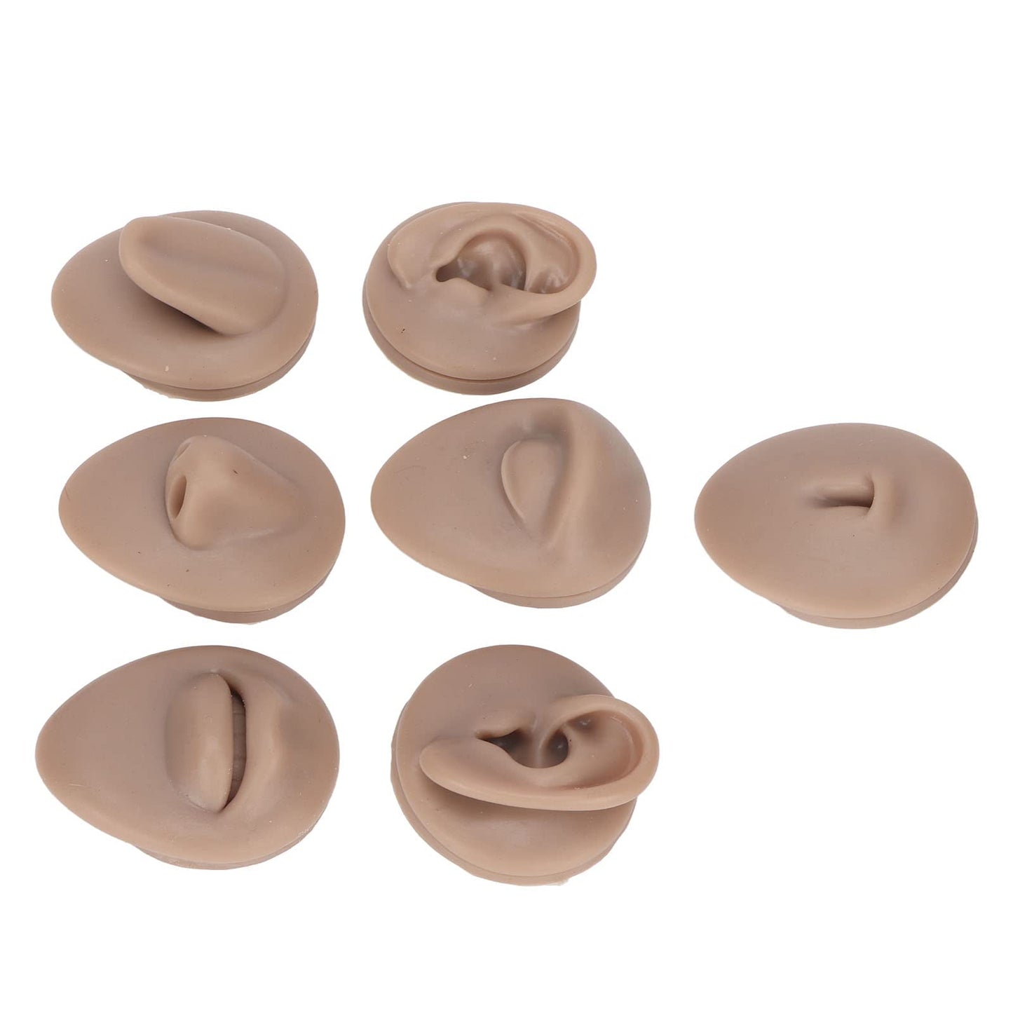 ar Model, 3D Simulation Soft Reusable Nose Tongue Model Silicone Body Piercing Practice Model Fake Body Parts Silicone Body Parts for Piercers (Deep Skin Color)