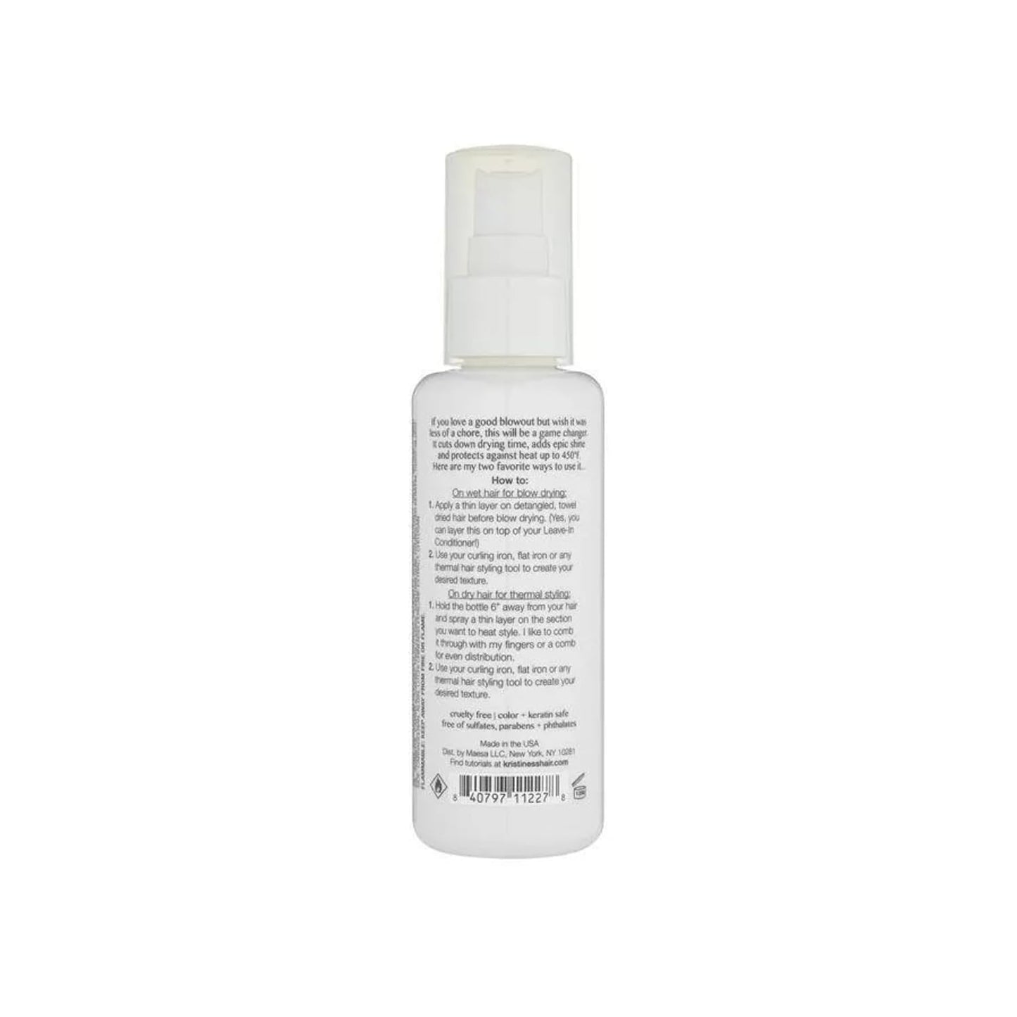 Kristin Ess Hydrating Heat Protection Spray - Frizz Control & Shine Enhancer | Thermal Protectant Up to 450°F - Pear Scent