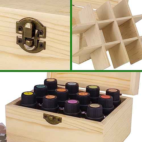 Essential Oil Storage Box High Capacity Wooden Essential Oils Display Organizer Stand Holder for 15 ml Bottles Nail Polish Collection.