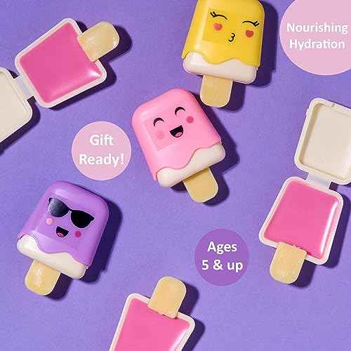 12pc Pucker Pop Novelty Lip Gloss Set - Girls Cosmetics Mini Popsicle Lip Gloss Collection, Lip Gloss for Kids, Safe, Non Toxic Kids Makeup Set
