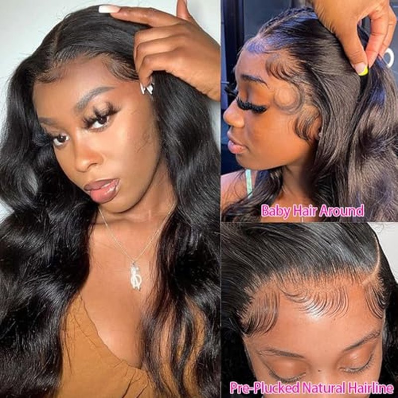 13x6 Body Wave Lace Front Wigs Human Hair Pre Plucked 180% Density HD Lace Frontal Wig Human Hair For Women Body Wave Wigs With Baby Hair 24inch