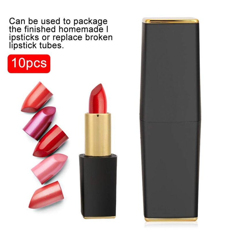 DIY Empty Lip Balm Bottles - Matte Black Lipstick Tubes with Magnetic Clasp | 10-Pack