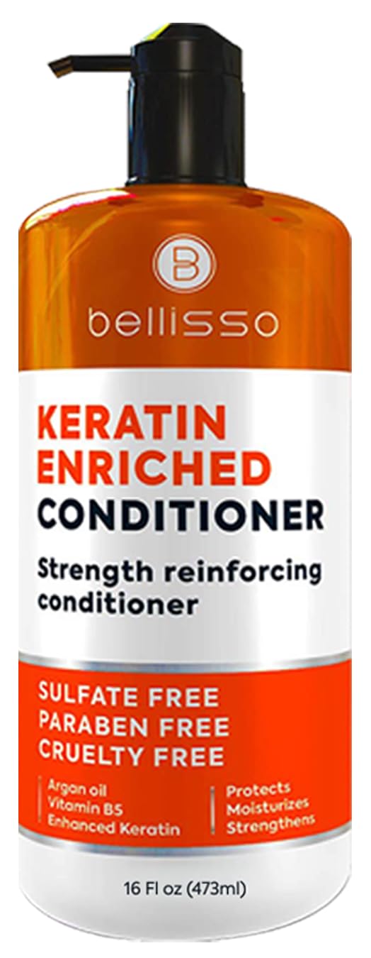 Keratin Conditioner – Sulfate and Paraben Free Deep Treatment for Dry, Damaged Hair - Salon Formula - For Curly, Color Treated, Straight and Frizzy Hair – for Women and Men to Repair Split Ends