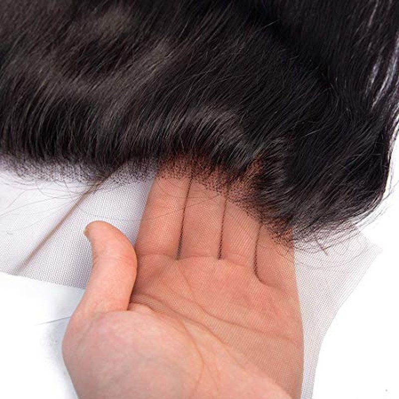 13x6 0.1mm SKINLIKE Ultra Thin Invisible HD Frontal Body Wave Transparent Lace Frontal Closure Melt Into Skin Easily£¬Pre Plucked With Baby Hair 12A Grade Brazilian Human Hair 14 Inch