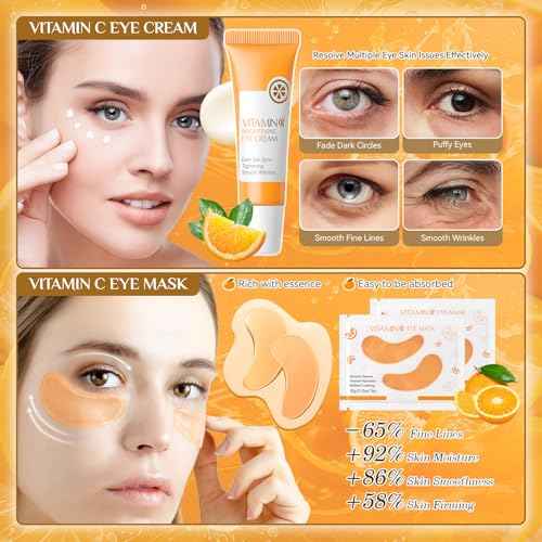 28 Pcs Vitamin C Skin Care Set, Skincare for Girls 10-12, Complete Skincare Routine for Deep Clean, Soft and Hydrated Skin, Ideal Gift for Teen Girls