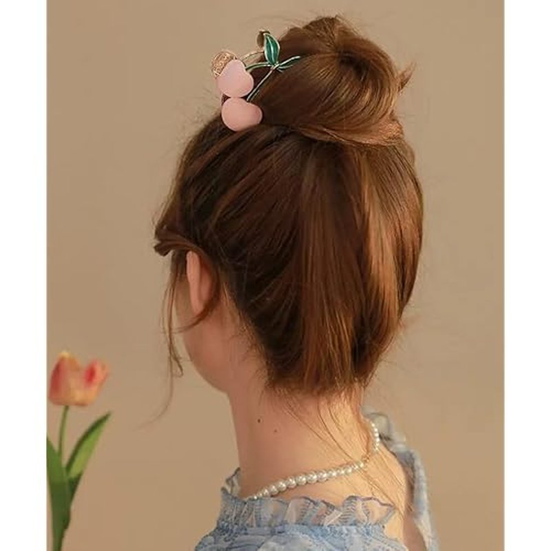 Hair Claw Clips for Women, 2Pcs Large Non-Slip Strong Metal Cherry Butterfly Sparkly Hair Jaw Clips, Cute Hair Holding Headwear Gifts