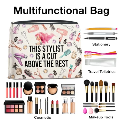 Hair Stylist Gifts Makeup Bag Hairdresser Gifts Hairstylist Gifts for Women Cosmetic Bag This Stylist Is a Cut Above the Rest Zipper Makeup Pouch