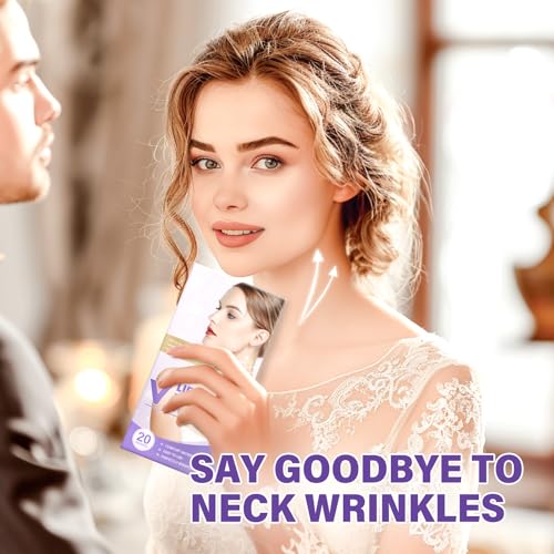 Neck Lift Tape, 20 PCS Neck Tape Lifting Invisible Instantly Lift Sagging Skin for Face, Neck, Improves Neck Fine Lines & Wrinkles, V Edge Patches Use Before Makeup