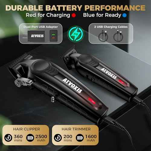 Hair Clippers for Men Professional, Barber Clippers and Trimmers Set, Cordless Hair Clippers, Hair Cutting Kit, Barber Kit, Haircut Kit, Maquina para Cortar Pelo De Hombre