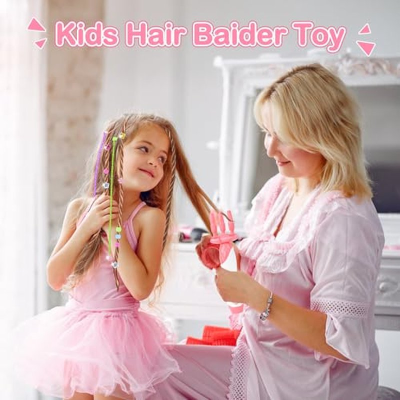 DIY Hair Salon Toys for Girls, Automatic Hair Braiding Machine & Rope Braider with Accessories, Kids Hair Styling Tool for Girls 3 4 5-12 Years Old