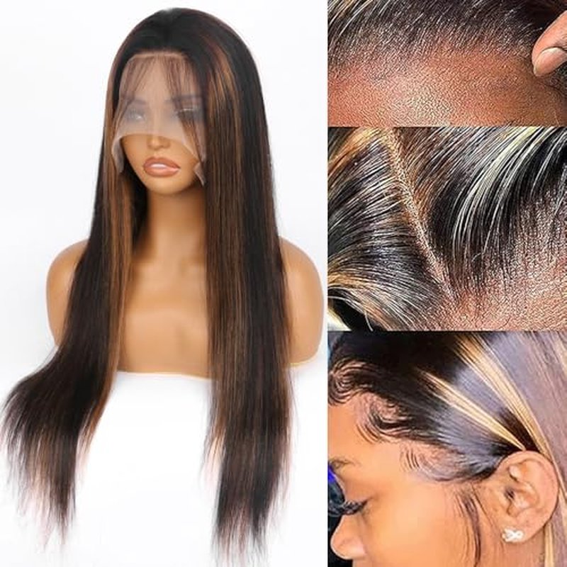 Highlight Ombre Lace Front Wig Human Hair 180 density 24 inch straight wigs human hair 13x4 lace front wigs human hair wigs for black women