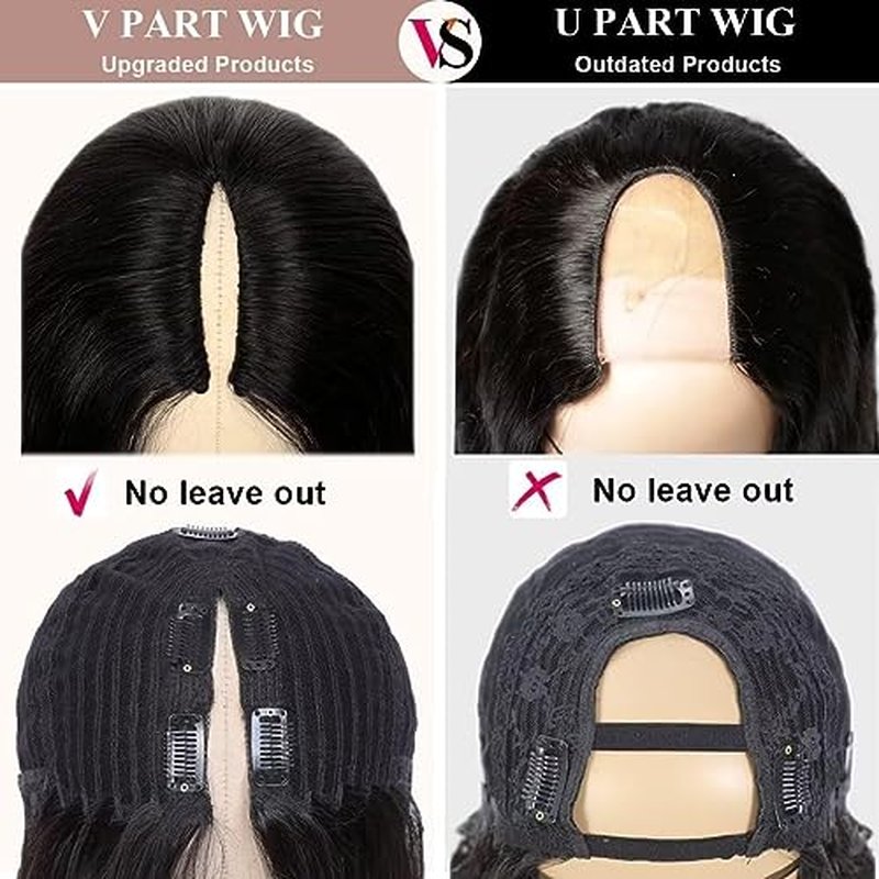 Zealady Deep Wave V Part Wig - Human Hair, Deep Wave, 12A, V Shape, Curly, Glueless, No Sew, Clip In, Half Wig, 20inch