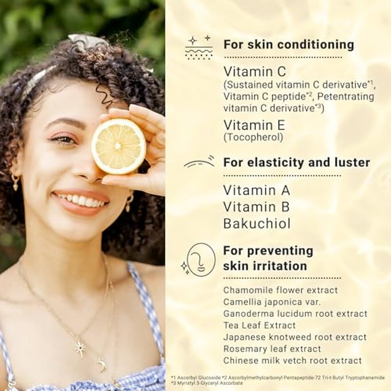 Lululun 7 Sheet Vitamin C Face Masks Skincare for Women & Men, Daily Face Mask Sheet for Pore Firming & Dull Skin, Facial Mask Sheet with 7 Herbs, Japanese Face Masks with 7+1 Vitamns Complex, HYDRA V