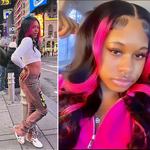 Body Wave T Part Huamn Hair Wigs Ombre Human 13x4x1 Lace Frontal with Baby 20 Inch 150% Density Glueless HD for Black Women Pre Plucked Hair, 1.0 Count