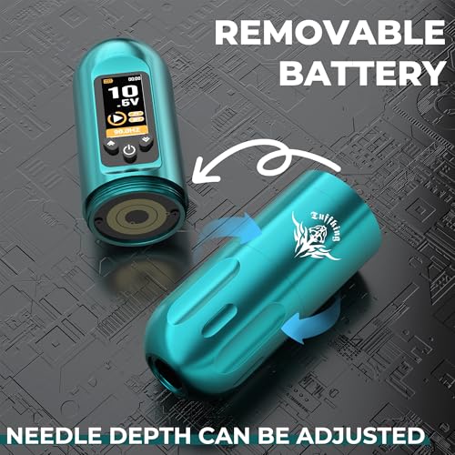 Tuffking Tattoo Machine Kit Rotary Wireless Tattoo Pen Kit with 20pcs Extra Smooth Cartridge Needles Practice Skin Supplies for Beginners & Professional Artists