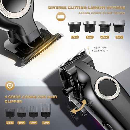 Karrte Professional Hair Clippers for Men£¬Barber Clippers and Trimmers Set£¬Electric Cordless Beards Trimmer with LED Display£¬Barber Kit and Grooming Set, Christmas Gift for Men