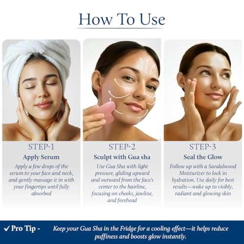 Blue Nectar Manjistha & Berry Serum with Gua Sha for Face | Hydrating Vitamin C Serum for Women & Men (13 Herbs, 1 Fl Oz)