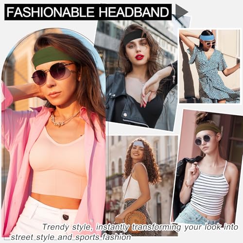 10 PCS Headbands for Women - Fashion Non Slip Cotton Headbands for Women and Men Perfect for Sports and Outdoor Activities in Summer,Including Running, Yoga, Cycling, Gym Workouts