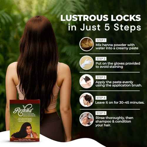 Reshma Beauty 100% Natural Organic Henna Powder for Hair with 7 Ayurvedic Herbs Indigo, Henna, Bhilawa Nuts, Amla, Ratanjot Roots, Hibiscus, & Shikakai, Heena Mehendi - 5.29 oz, Pack of 1 (Toffee)