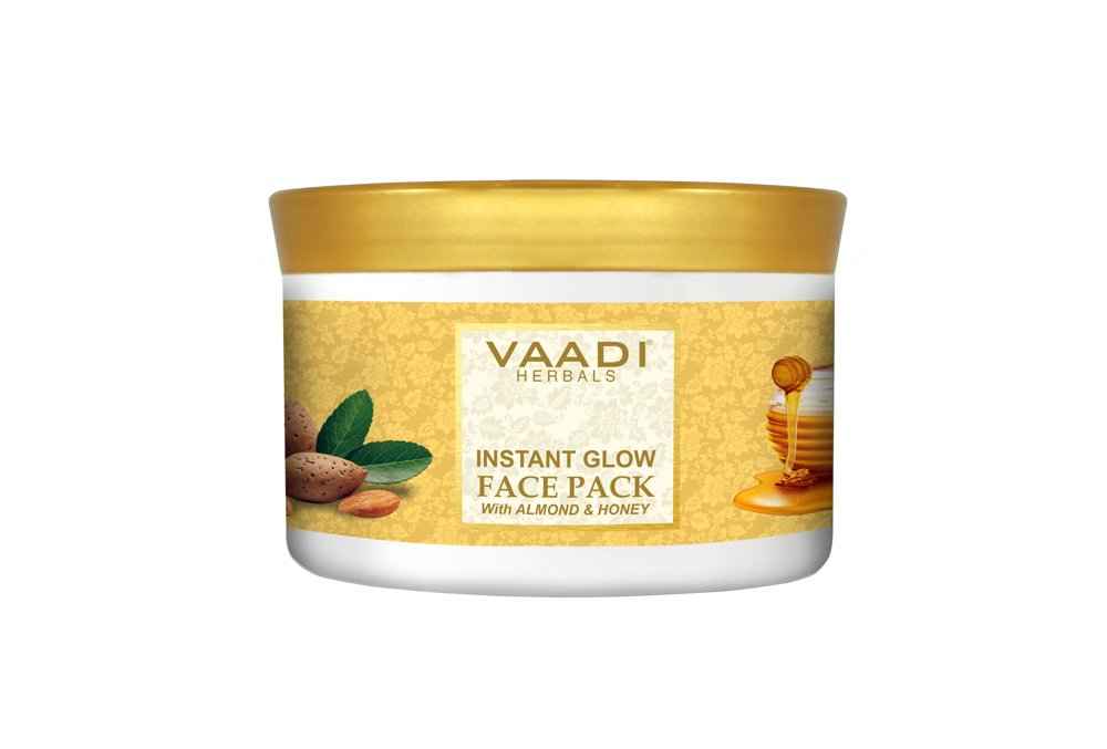 Vaadi Herbals Almond and Honey Face Pack - Herbal Face Pack - ALL Natural - Sulfate Free - Suitable for All Skin Types - Value Pack of 600 gms (21.16 Oz)