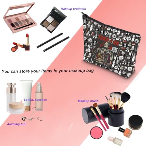 KUIYAI Clown Movie Merchandise Cosmetic Bag Horror Movie Fans Gifts Halloween Scary Clown Makeup Bag Spooky Season Gift (TerrifierMupBlk)