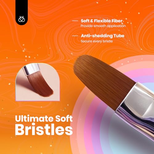 Beetles Gel Polish Nail Art Brushes, 6 Pcs Fingernail Art Design Pens, Wood Alloy Handle, Dotting Pen Clean Up Liner French Nail Brush Set, DIY Manicure Tools Gift for Women