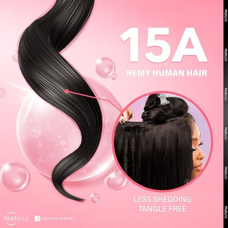 Sensationnel Pearlish bundle human hair - euro body deep pearl conditioned 15a soft remy beauty supply sew in or glue on bundles (20 Inch, NATURAL/BLACK)
