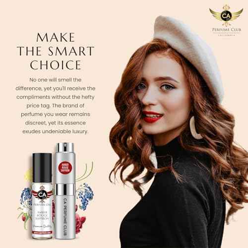 CA Perfume Duo Impression of Amber Rouge Saffron For Women and Men Fragrance Layering Set Bundle ? Eau De Parfum + Body Oil Roll-On Bottle (Set of 2, 0.27 Fl Oz + 0.33 Fl Oz)