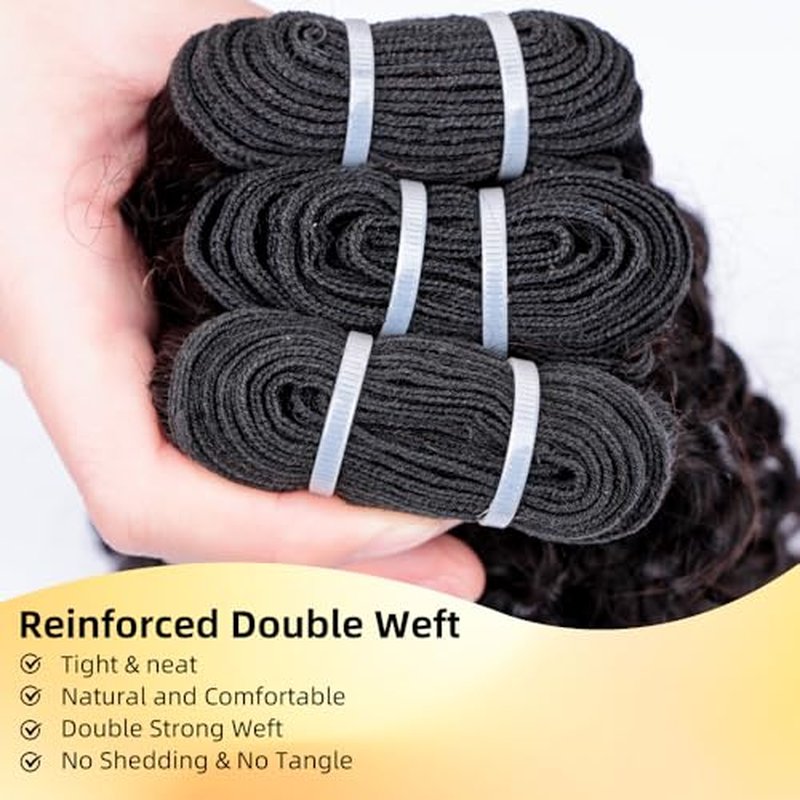 MsSunlight Burmese Curly Bundles Human Hair 100% Unprocessed Quick Weave 15A Water Wave with Spiral Curly End Real Human Hair Extensions Natural Black 26 Inch