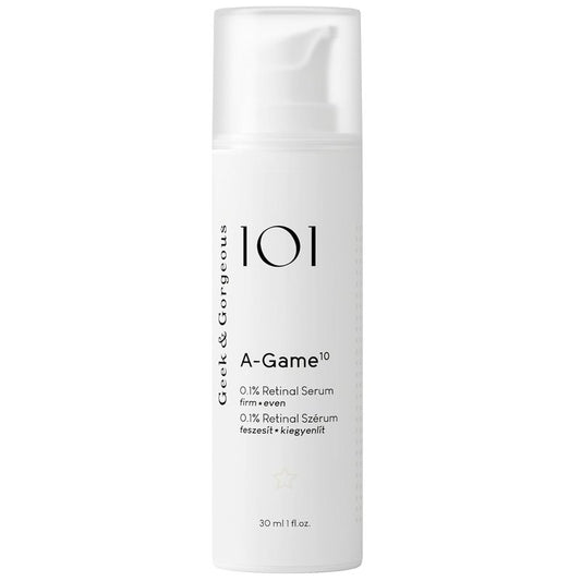 Geek & Gorgeous - A-Game 10-0.1% Retinal Serum - Silky, Lightweight, High-strength, Anti-Aging Formula - all skin types, especially combination & oily - 1 oz