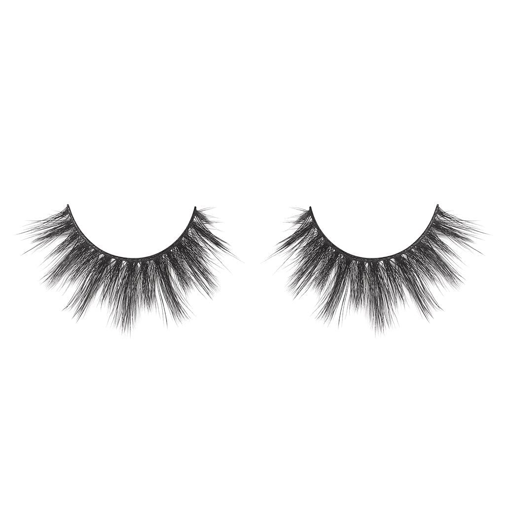 Lilly Lashes 3D Mykonos Faux Mink Strip Eyelashes, False Eyelashes Dramatic Look, Reusable False Lashes, Fake Lashes Pack, Lash Strips with Luxury Silk Like Fibers, No Lash Glue Included