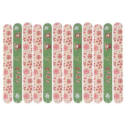 Beaupretty 24PCS Christmas Nail Files Christmas Emery Boards Xmas Tree Snowflake Santa Pattern Double Sided Nail Boards Nail Buffer for Natural Acrylic Nails
